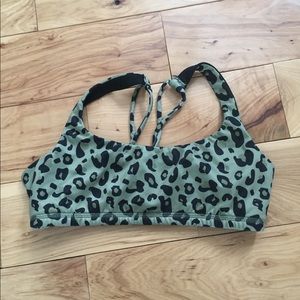 DNDL sage leopard sports bra, L